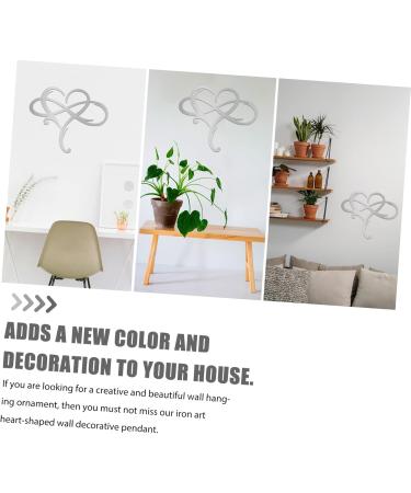 ORFOFE 1pc Wrought Iron Heart Pendant Home Decor Iron Pendant Garden Wall Craft Decor Wall Decoration Rural 35x28.5cm Silver - Buy Online on GoSupps.com