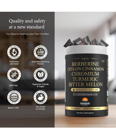 2000mg Berberine Gummies Supplement Berberine HCl with Ceylon Cinnamon Chromium Organic Milk Thistle for Women & Men Metabolism Support AMPK Metabolic Activator Sugar Free Vegan 60 Day Supply - Buy Online on GoSupps.com