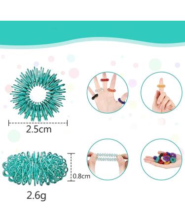 10-Piece Acupressure Ring Set | Finger Massage Rings for Stress Relief & Improved Blood Circulation - Buy Online on GoSupps.com