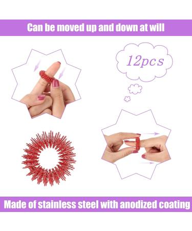 12 Pieces Acupressure Rings-Spiky Sensory Finger Rings Acupuncture Rings Fidget for Silent Stress Reducer and Massager Improves Blood Circulation 12 Pcs - Buy Online on GoSupps.com