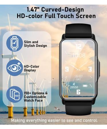 Smart Watch Fitness Tracker - Heart Rate, Blood Oxygen, Blood Pressure, Sleep Monitor - IP68 Waterproof - 100 Sports Modes - For Android and iPhone - Black - Buy Online on GoSupps.com