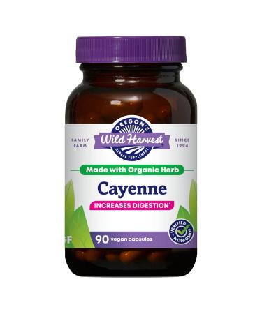 Oregon's Wild Harvest Non-GMO Cayenne Capsules, Organic Herbal Supplements, 90 Count