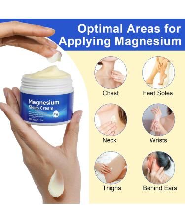 Lot de 2 cr mes de sommeil apaisantes au magn sium pour la peau les muscles et le corps soulage les jambes agit es | Relaxant musculaire pour les crampes et les douleurs soutien naturel du sommeil - Buy Online on GoSupps.com