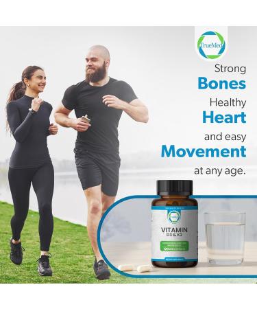 TrueMed Vitamin D3 K2 5000 IU (MK-7 90 mcg) Supplement 120 Veg Capsules K2 D3 Vitamin Supplement for Bone Heart & Immune Support & Calcium Absorption- Non-GMO Gluten Free - Made in USA - Buy Online on GoSupps.com
