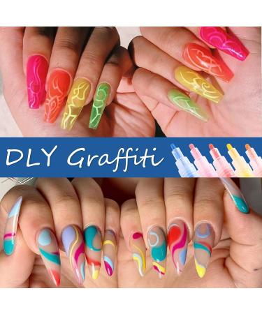 U-Shinein 12 Colors Nail Art Pens - Waterproof 3D Painted Drawing Graffiti Pen for DIY Nail Painting - Buy Online on GoSupps.com