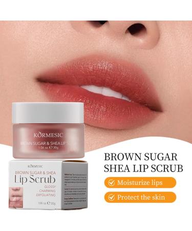 Brown Sugar Lip Scrub Natural Exfoliator and Moisturizer with Brown Sugar and Shea Butter for Dry Cracked and Dark Lips Long Lasting Hydration Smoothing Lips Lip Care - Buy Online on GoSupps.com