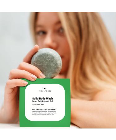 VIDALFORCE Solid gel ultra hard body equivalent to 3000 ml artisanal 100% natural and organic I Neutral soap without sulphates and chemicals I Soap pH neutral I Biodegradable soap 85 g - Buy Online on GoSupps.com