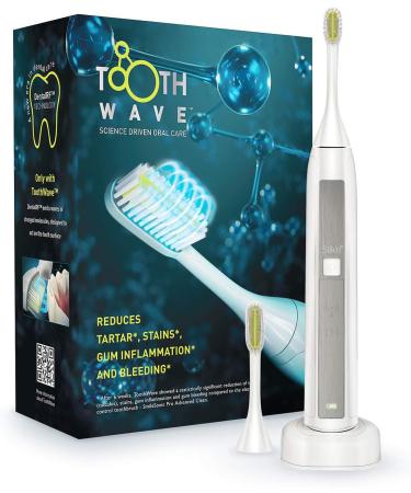 Silk'n Toothwave Electric Toothbrush Bundle - 48 000 Vibrations/Min Soft/Large Brush Comfortable Cleaning 2-Piece Set International Shipping Available - Buy Online on GoSupps.com