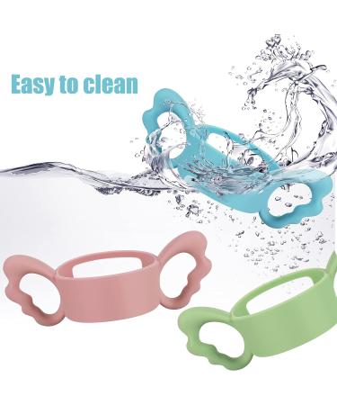 3 Pieces Baby Silicone Bottle Handles - Wide Neck Feeding Handle Set for Easy Grip - Lightweight and Portable - Perfect for Baby Shower Gift (Pink/Green/Blue) - Buy Online on GoSupps.com
