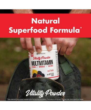 NutraOne Vitality Vitamin Powder Powdered Vitamin and Mineral Supplement (Fruit Punch - 30 Servings) - Buy Online on GoSupps.com