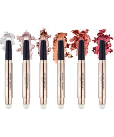 Eye Shadow Sticks Set - 6 Colors Makeup Eyeshadow Pencil Crayon - Long Lasting Natural Eye Shadow Highlighter Stick for Women Daily Use and Pochy A(1# 6#) - Buy Online on GoSupps.com