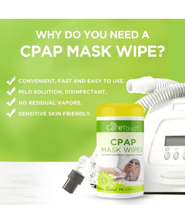 Care Touch CPAP Mask Wipes - Alcohol-free Cleaner | 210 Count, 3 Packs | Scented CPAP Wipes - Buy Online on GoSupps.com