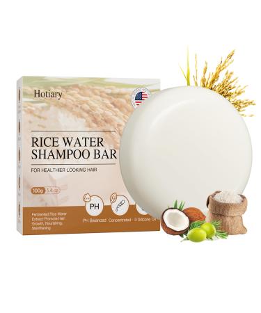 Rice Shampoo Bar Rice Water Solid Shampoo Soap for Hair Growth Strengthen Hair Root Anti Hair Loss for Fine & Oilly Hair Cruelty Free 0 Silicone Oil