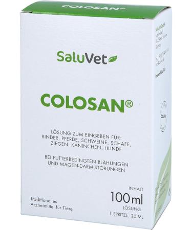 Saluvet Colosan 100 ml - Approved Medicine for Horses Cattle Pigs Sheep Goats Rabbits & Dogs | Treat Flatulence & Gastrointestinal Disorders - International Shipping Available - Buy Online on GoSupps.com