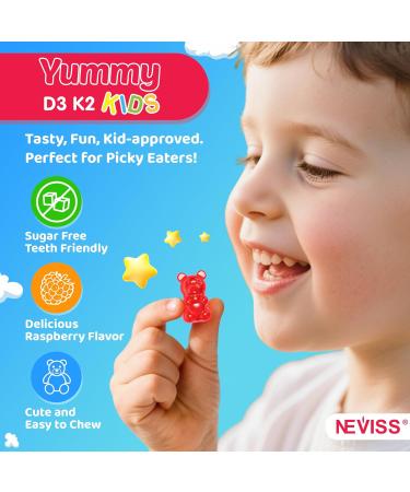 Kids Vitamin D3 K2 Gummies 2 Pack + Sugar Free Turmeric Gummies 1 Pack - Buy Online on GoSupps.com