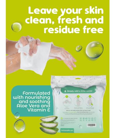Rinse Free Sponge Bath Wipes 90-Pack | Extra Large No Rinse Body Wipes | Disposable On-The-Go Cleaning Cloths | for Kids Adults Elder Care Gym Travel | 3x30 Count Packs - Buy Online on GoSupps.com