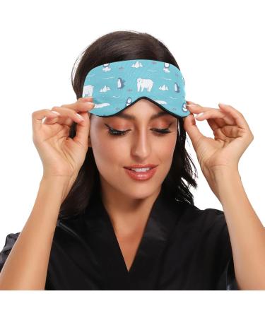 Haskirky Light Blocking Eye Mask - Adjustable Adult Men and Women Travel Mask for Business Trips, Yoga, Meditation - Penguins and Polar Design - Deep Sleep Comfort - Buy Online on GoSupps.com