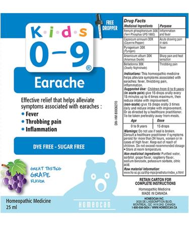 Homeocan Kids 0-9 Earache Solution 25ml - Buy Online on GoSupps.com