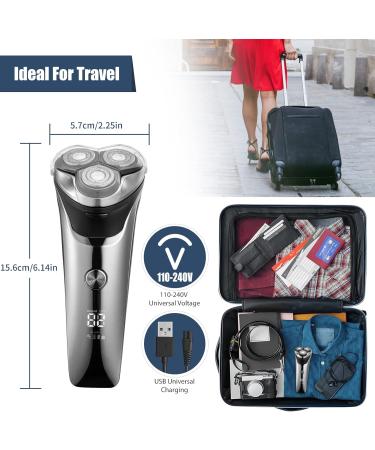 Buy S.T. Friends Electric Razor for Men - Waterproof Rechargeable Shaver with LED Display & Pop-up Trimmer | 3 Extra Replacement Blades - International Shipping Available - Buy Online on GoSupps.com