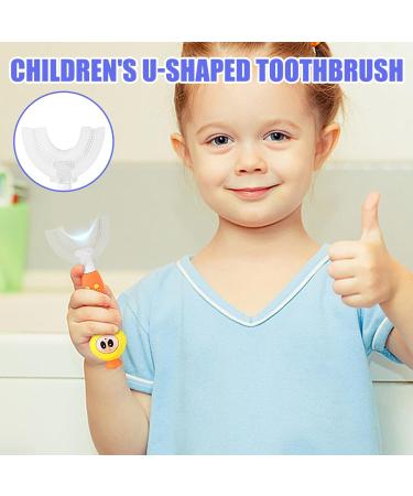 Buy Luminescent U-Shaped Children's Toothbrush | Soft Bristles Travel Toothbrush for Toddlers | Manual Toothbrush for Boys & Girls in Yellow/Orange - Buy Online on GoSupps.com