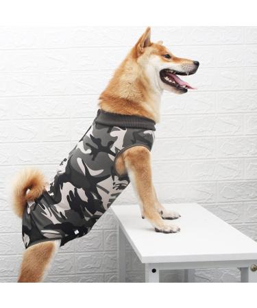 Luxury Dog Surgical Recovery Coat | Post-Op Vest for Male & Female Dogs | Cuddly Camouflage Sweater for Abdominal Wounds - Size M - Buy Online on GoSupps.com