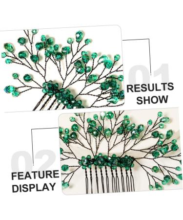 Angoily Green Branches and Leaves Hair Comb Wedding Hair Clip Hair Comb Green Rhinestone Barrettes Prom Tiara Rhinestone Hair Barrette Hair Pin Crystal Leaf Accessories Banquet - Buy Online on GoSupps.com