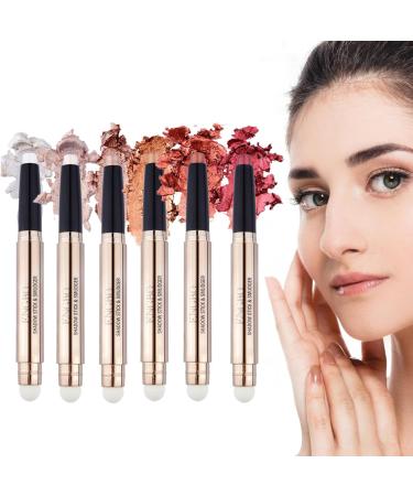 Eye Shadow Sticks Set - 6 Colors Makeup Eyeshadow Pencil Crayon - Long Lasting Natural Eye Shadow Highlighter Stick for Women Daily Use and Pochy A(1# 6#) - Buy Online on GoSupps.com