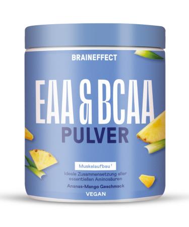 Braineffect EAAS and BCAAS - All 11 amino acids - thyroid aids - sugar -free (with stevia) & without additives & inulin for increased absorption - 270g - mango ananas taste - Buy Online on GoSupps.com