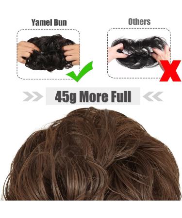 Yamel Chocolate Brown Messy Bun Scrunchie | Women's Curly Hair Bun Extension - Buy Online on GoSupps.com