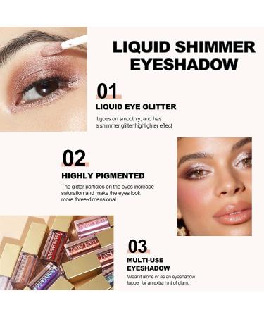Liquid Glitter Eyeshadow & Eyeliner - Waterproof Long-Lasting Quick-Drying Metallic Shimmer for Stunning Eye Looks - H09 - Buy Online on GoSupps.com