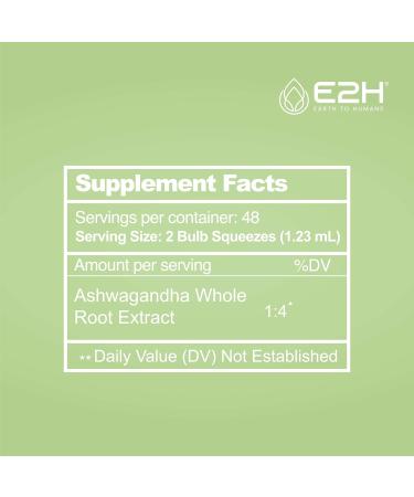 E2H Ashwagandha Liquid Drops - All-Natural Ashwagandha Supplement for Stress Relief and Mood Enhancer- Organic Ashwagandha Root Extract Effective Cortisol Manager | Non-GMO Vegan | 2 Fl Oz 2 Fl Oz (Pack of 1) - Buy Online on GoSupps.com