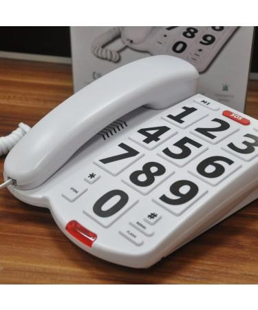 FEIlei Elderly Telephone Big Button Telephone Large Number Redialing Corded Landline for Elderly Hands Corded Telephone - Buy Online on GoSupps.com
