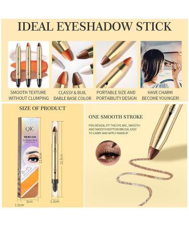 Go Ho Orange Highlighter Eyeshadow Stick - Cream-to-Powder Pen for Bright Eyes | Shimmer Orange Hue | Easy Application with Sponge | 01 Shimmer Orange & 02 Highlighter - Buy Online on GoSupps.com