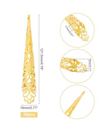 30 Pieces Gold Long Fingernail Claw Fake Nails - Ancient Queen Costume Finger Protectors by Pandahall - Buy Online on GoSupps.com