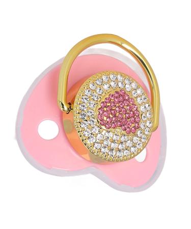 Buy Moum Routes Orthodontic Silicone Pacifier for Newborns - Pink Heart-Strass with Chain Clip | International Shipping Available - Buy Online on GoSupps.com