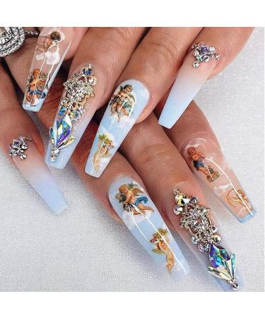 Nail Stickers EBANKU Angel Nail Art Stickers 3D Self Adhesive Stickers for Nails Angel Nail Decals Cupid Baby Love Flower Nail Art Decoration DIY Manicure Nail Design - Buy Online on GoSupps.com