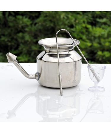 Ancient Impex Personal Cleaning Kit | Stainless Steel Neti Pot Tongue Cleaner & Eye Wash Cup - International Shipping Available - Buy Online on GoSupps.com