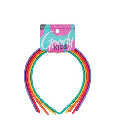Goody Kids Ouchless Classic Headband , Assorted Colors - For All Hair Types - Beautiful Design for Instant Style - Pain-Free Hair Accessories for Women, Men, Boys, and Girls, 5 Count (Pack of 1)