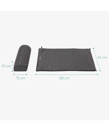 Buy Navaris 2-in-1 Acupressure Massage Set - Shakti Mat & Pillow - Gray - International Shipping Available - Buy Online on GoSupps.com