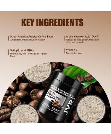 Face Scrub for Men 9 oz and JVR Caffeine Eye Cream and Under Eye Roller Facial Scrub for Deep Exfoliating for Fine Lines - Buy Online on GoSupps.com