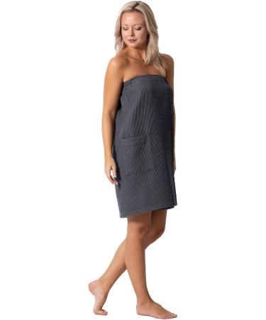 XX-Large Dark Gray Quick Dry Waffle Spa Wrap with Adjustable Closure | Lightweight Bath Robe Direct - Buy Online on GoSupps.com