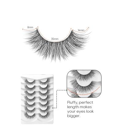 Jiocolor 3D Faux Mink False Eyelashes - Fluffy Wispy Natural Lashes - 7 Pairs DJ-20 (8mm-14mm) - Buy Online on GoSupps.com