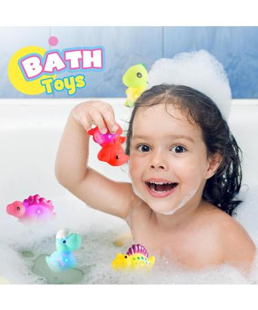 EUCOCO Dinosaur Bath Toys for 1-5 Year Old Boys and Girls - Light Up Toddler Bath Toys - Perfect Birthday Gifts for Kids - Colorful and Fun - Buy Online on GoSupps.com