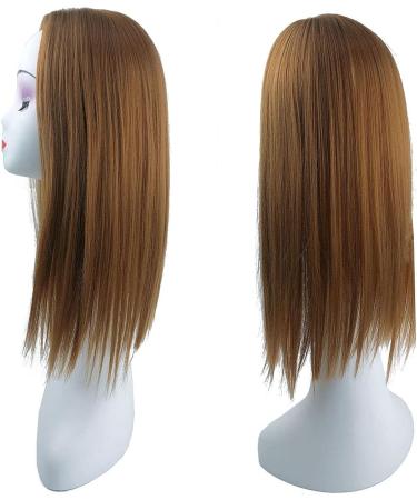 Nature Straight Mixture Snythetic Hair Topper 18" Side Parting Lace Base Clip in Wiglet Full Head Wear Crown Wig (Right Part 27# Dark Blonde) - Buy Online on GoSupps.com
