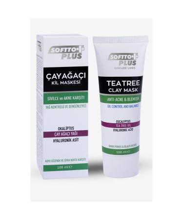 SofttoPlus Softto+Plus Tea Tree Clay Mask Antiacne facial mask against acne and impurities