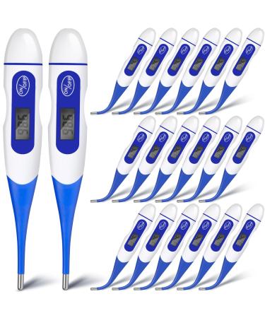 TrelaCo 20 Pcs Thermometer for Adults Digital Oral Thermometer for Fever Thermometer Basal Body Thermometer Fast Reading Flexible Tip for Underarm Rectal Mouth Temperature Measurement