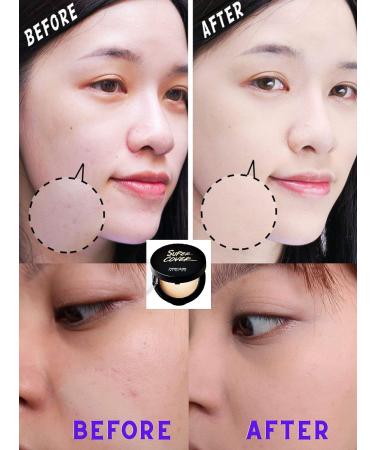 Sivanna Super Cover Two Way Compact Press Powder | Waterproof & Long-Lasting | Blurs Imperfections, Covers Dark Spots & Wrinkles | Oil-Control | 0.42 oz | No.1 Natural White - Buy Online on GoSupps.com