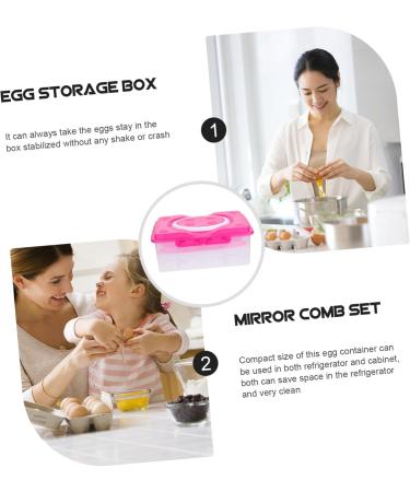 GLEAVI Egg Storage Box Eggs Food Trays Camping Fridge Containers for Food Egg Holder Call Crisper re-usable Rosy 24X16.5X10CM - Buy Online on GoSupps.com
