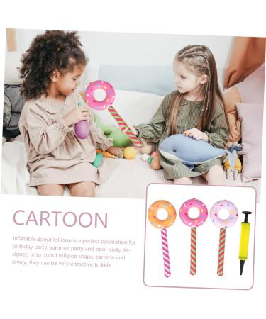 NUSITOU 1set Donut Cheer Stick Noise Makers Giant Candy De Bautizo Para Ni o Bulk Lollipops Candy in Bulk Toys for Baby Kids Summer Toys Party Supplies Inflatable Plastic Gift Pool Party - Buy Online on GoSupps.com