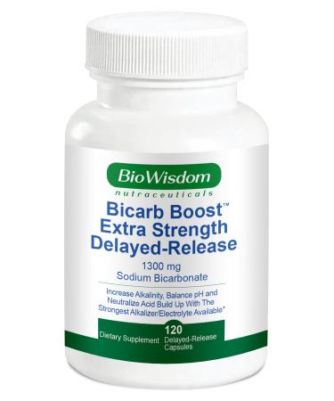 Bicarb Boost Sodium Bicarbonate Capsules Extra Strength 1300mg Organic Use Delayed-Release Sodium Bicarbonate Tablet, Kidney, Alkalinity, Health, Pure Baking Soda Tablet 120 Sodium Pills